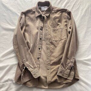 Selected Homme Organic Cotton Corduroy Shirt Taupe Brown M